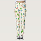 Kerst Schattige Eenvoudige Whimsical Cookie Cutout Leggings (Voorkant)