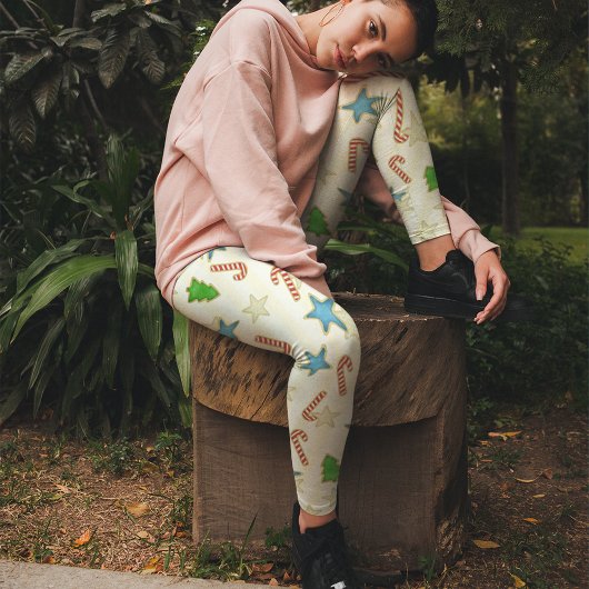 Kerst Schattige Eenvoudige Whimsical Cookie Cutout Leggings