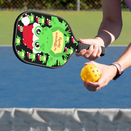 Kerst Schattige Frog Santa Hat Pattern Novelty Pickleball Paddle (Insitu)