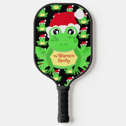 Kerst Schattige Frog Santa Hat Pattern Novelty Pickleball Paddle (Voorkant)