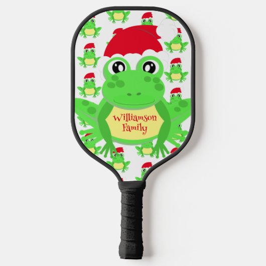 Kerst Schattige Frog Santa Hat Pattern Novelty Pickleball Paddle (Achterkant)