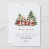 Kerst Schattige Grappig Bunnies Baby Rood Groen Feestdagenkaart (Voorkant)