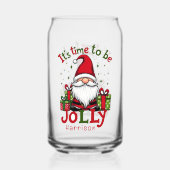 Kerst Schattige Jolly Santa Gepersonaliseerde naam Blikvorm Glas (Achterkant)