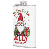 Kerst Schattige Jolly Santa Gepersonaliseerde naam Heupfles (Links)