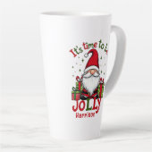 Kerst Schattige Jolly Santa Gepersonaliseerde naam Latte Mok (Rechterhoek)
