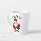 Kerst Schattige Jolly Santa Gepersonaliseerde naam Latte Mok (Linkerhoek)