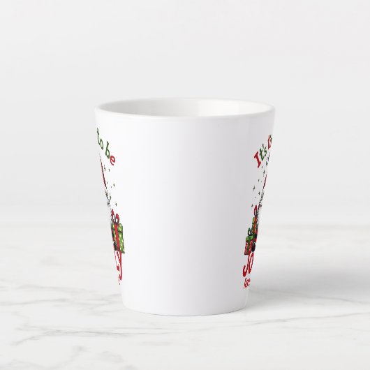Kerst Schattige Jolly Santa Gepersonaliseerde naam Latte Mok (Voorkant)