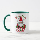 Kerst Schattige Jolly Santa Gepersonaliseerde naam Mok (Links)