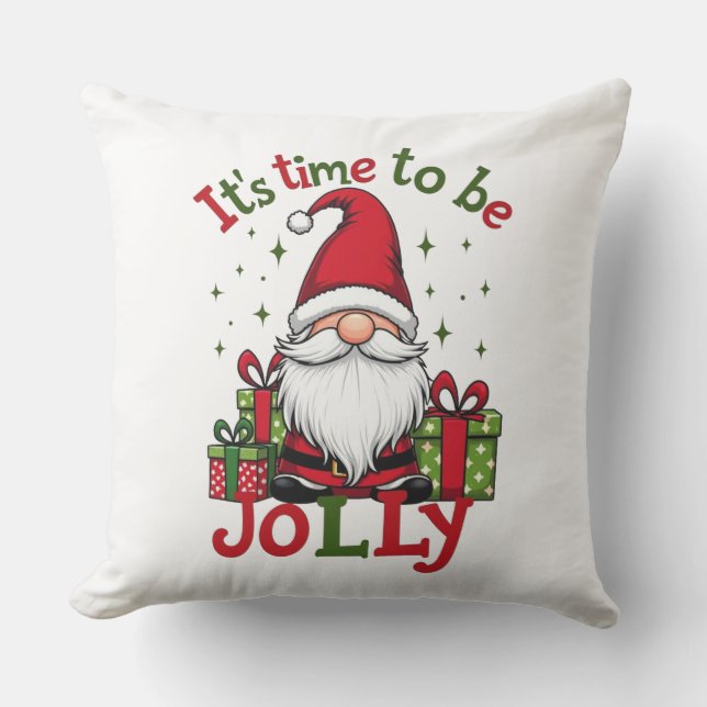 Kerst Schattige Jolly Santa Holiday Buitenkussen (Voorkant)