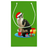 Kerst Schattige Kat Klein Cadeauzakje (Achterkant)