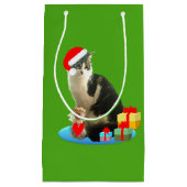 Kerst Schattige Kat Klein Cadeauzakje (Voorkant)