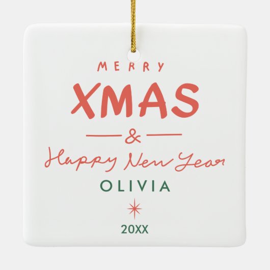 Kerst Schattige Keramisch Ornament (Achterkant)