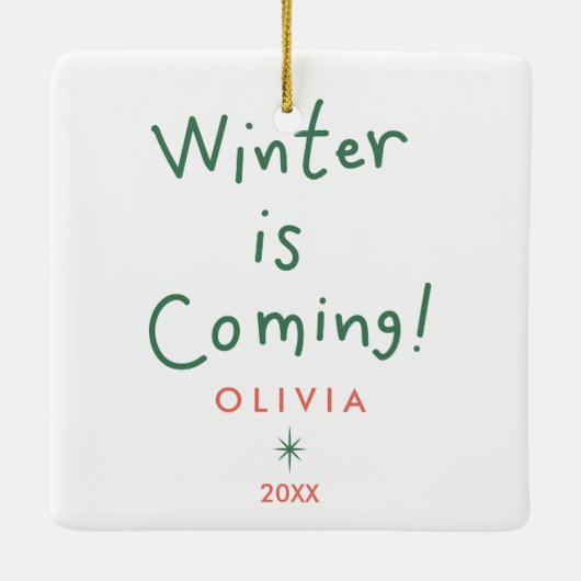 Kerst Schattige Keramisch Ornament (Achterkant)