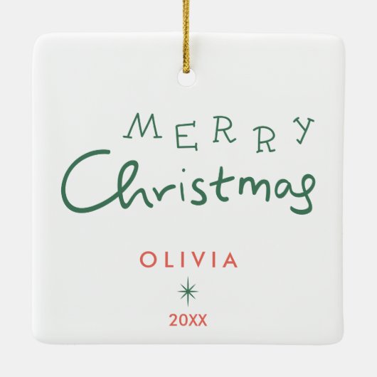 Kerst Schattige Keramisch Ornament (Achterkant)