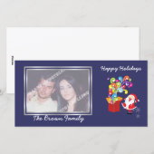 Kerst schattige Kerstman en geschenkdoos fotokaart Feestdagenkaart (Voorkant / Achterkant)