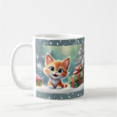 Kerst Schattige Kitty Cat Lover Naam Mok (Links)