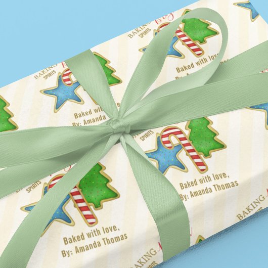 Kerst Schattige Kleurrijke Whimsical Cookie Cutout Cadeaupapier