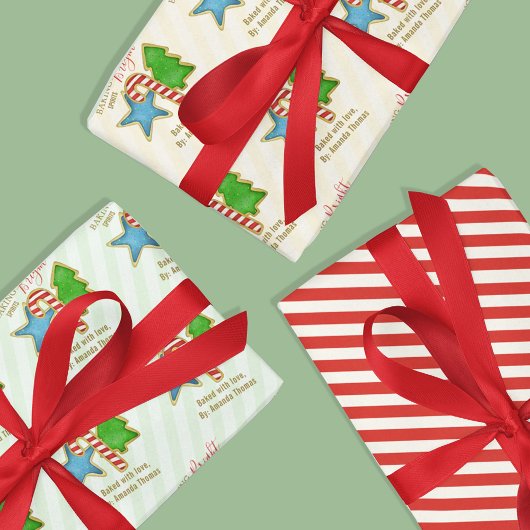 Kerst Schattige Kleurrijke Whimsical Cookie Cutout Inpakpapier Vel