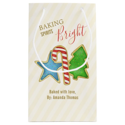 Kerst Schattige Kleurrijke Whimsical Cookie Cutout Klein Cadeauzakje (Achterkant)