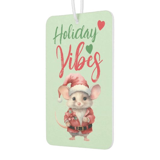 Kerst schattige muis vakantie groen rood luchtverfrisser (Links)