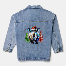 Kerst schattige neushoorn denim jacket