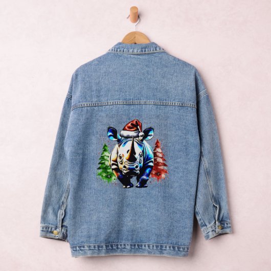 Kerst schattige neushoorn denim jacket (Hangar)