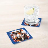 Kerst schattige neushoorn kartonnen onderzetters (Insitu)