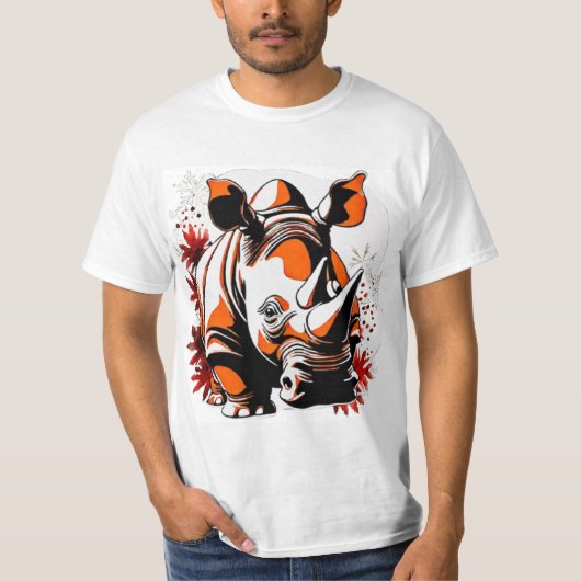 Kerst schattige neushoorn t-shirt (Voorkant)