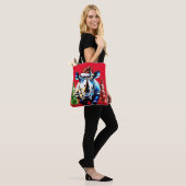 Kerst schattige neushoorn tote bag (Op model)