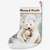Kerst Schattige Ouder en Kind Polar Beer Kleine Kerstsok (Achterkant)