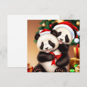 Kerst schattige panda Vakantie Kaart (Voorkant / Achterkant)