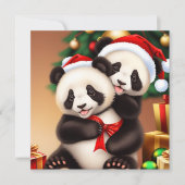 Kerst schattige panda Vakantie Kaart (Voorkant)