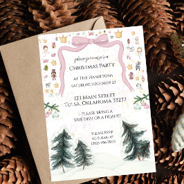 Kerst Schattige Pastel Notenkraker Invitation Kaart