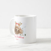 Kerst Schattige Pet Funny Puppy Naughty Dog Foto Koffiemok (Voorkant links)