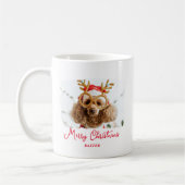 Kerst Schattige Pet Funny Puppy Naughty Dog Foto Koffiemok (Links)