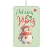 Kerst schattige pinguïn vakantie groen rood luchtverfrisser (Voorkant)