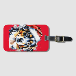 Kerst schattige puppy bagagelabel