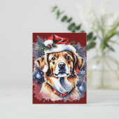 Kerst schattige puppy briefkaart (Staand voorkant)