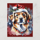 Kerst schattige puppy briefkaart (Voorkant)
