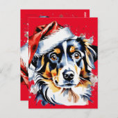 Kerst schattige puppy briefkaart (Voorkant / Achterkant)