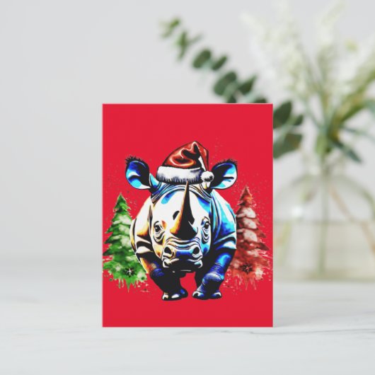 Kerst schattige puppy briefkaart (Staand voorkant)
