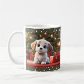 Kerst Schattige Puppy Hondenliefhebber Naam Mok (Links)