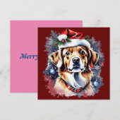 Kerst schattige puppy kaart (Voorkant / Achterkant)