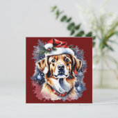 Kerst schattige puppy kaart (Staand voorkant)