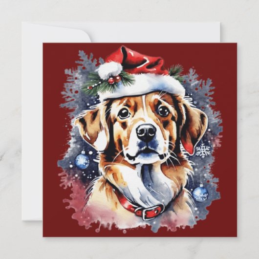 Kerst schattige puppy kaart (Voorkant)