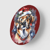 Kerst schattige puppy ronde klok (Hoek)