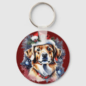 Kerst schattige puppy sleutelhanger (Voorkant)