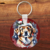 Kerst schattige puppy sleutelhanger (Voorkant)