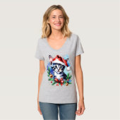 Kerst schattige puppy t-shirt (Voorkant volledig)