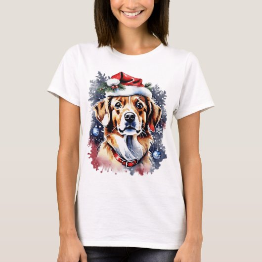 Kerst schattige puppy t-shirt (Voorkant)